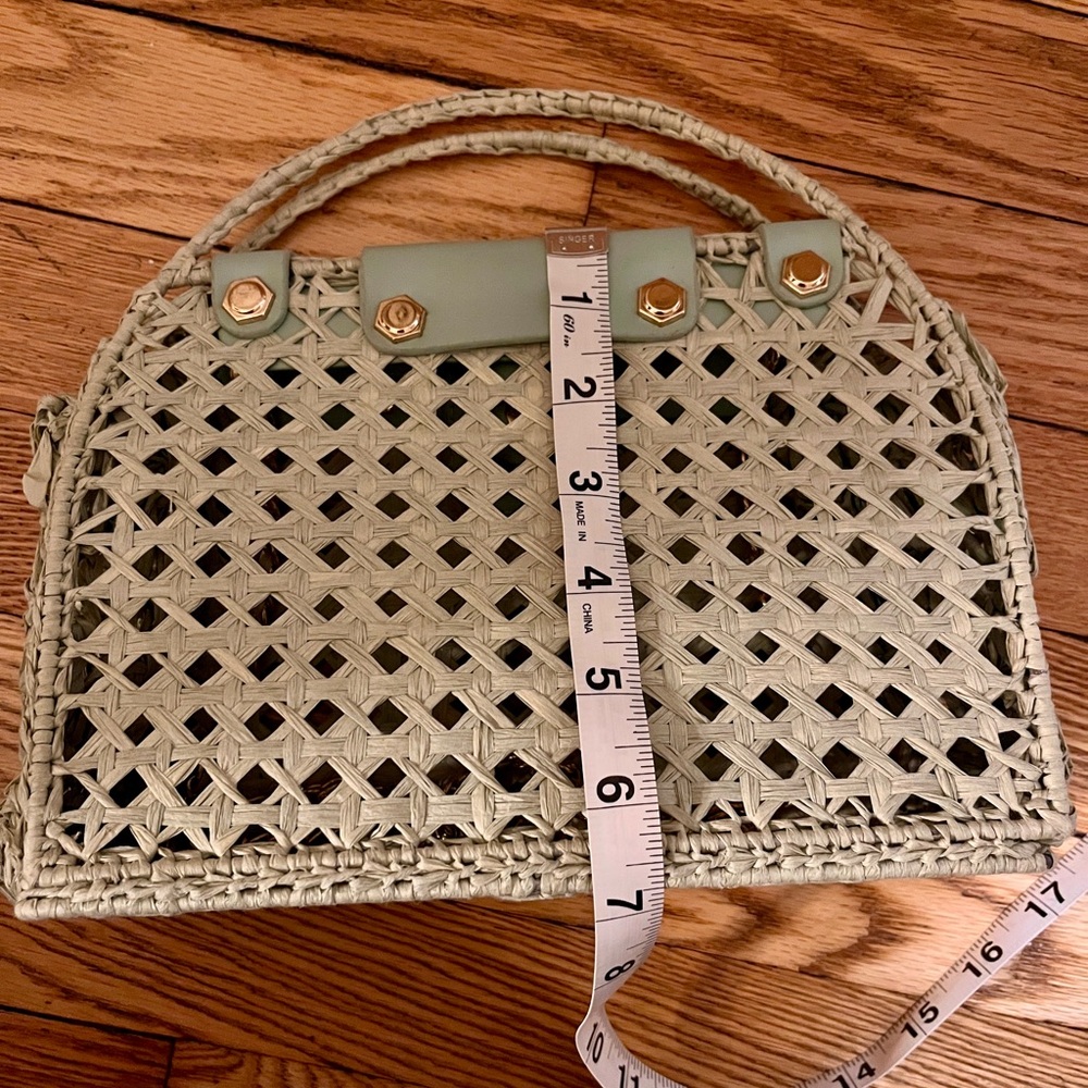 House of Harlow 1960 Mint Woven Bag with Detachable Pouch - Picture 11 of 12